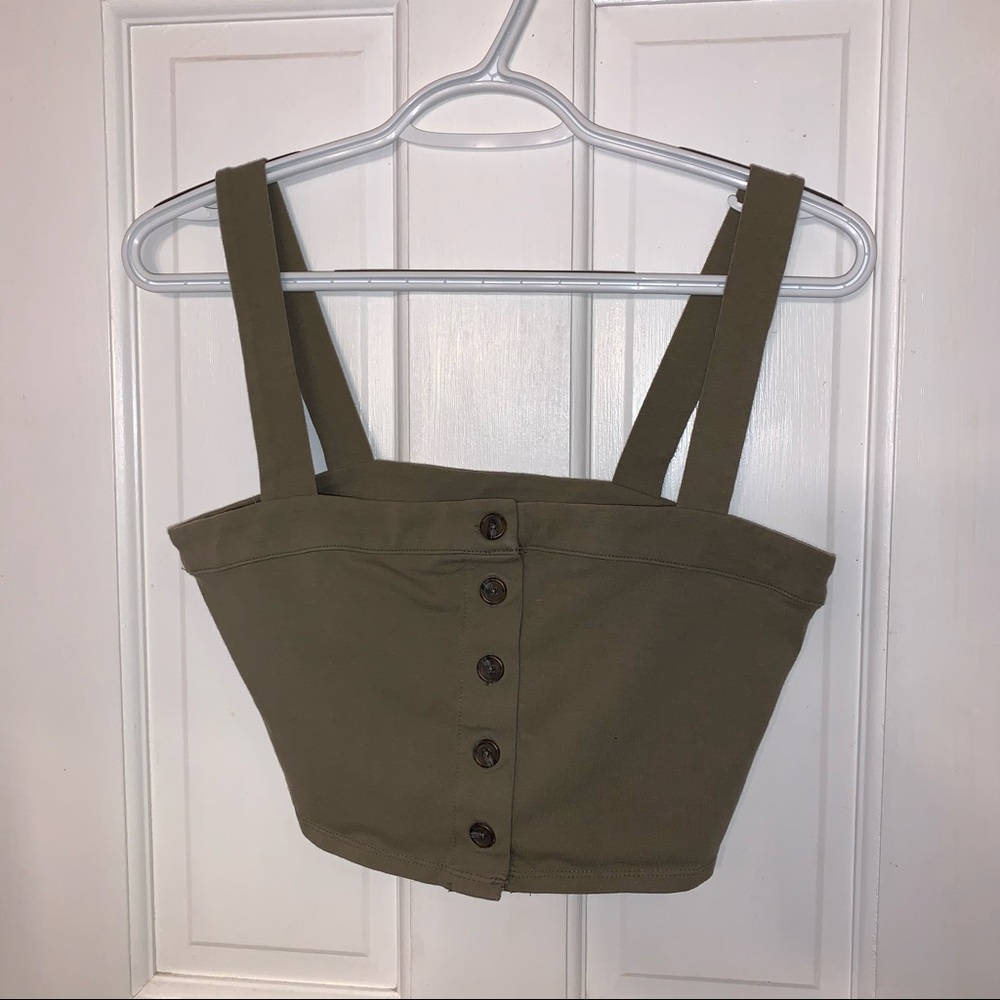 OLIVE GREEN CROP TOP